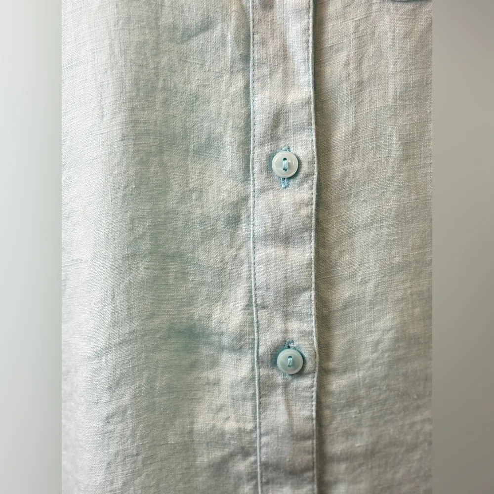 The Drop 100% Linen Women's Long Sleeve Oversized Shirt Dress Size Small F23 Blue - Image 6