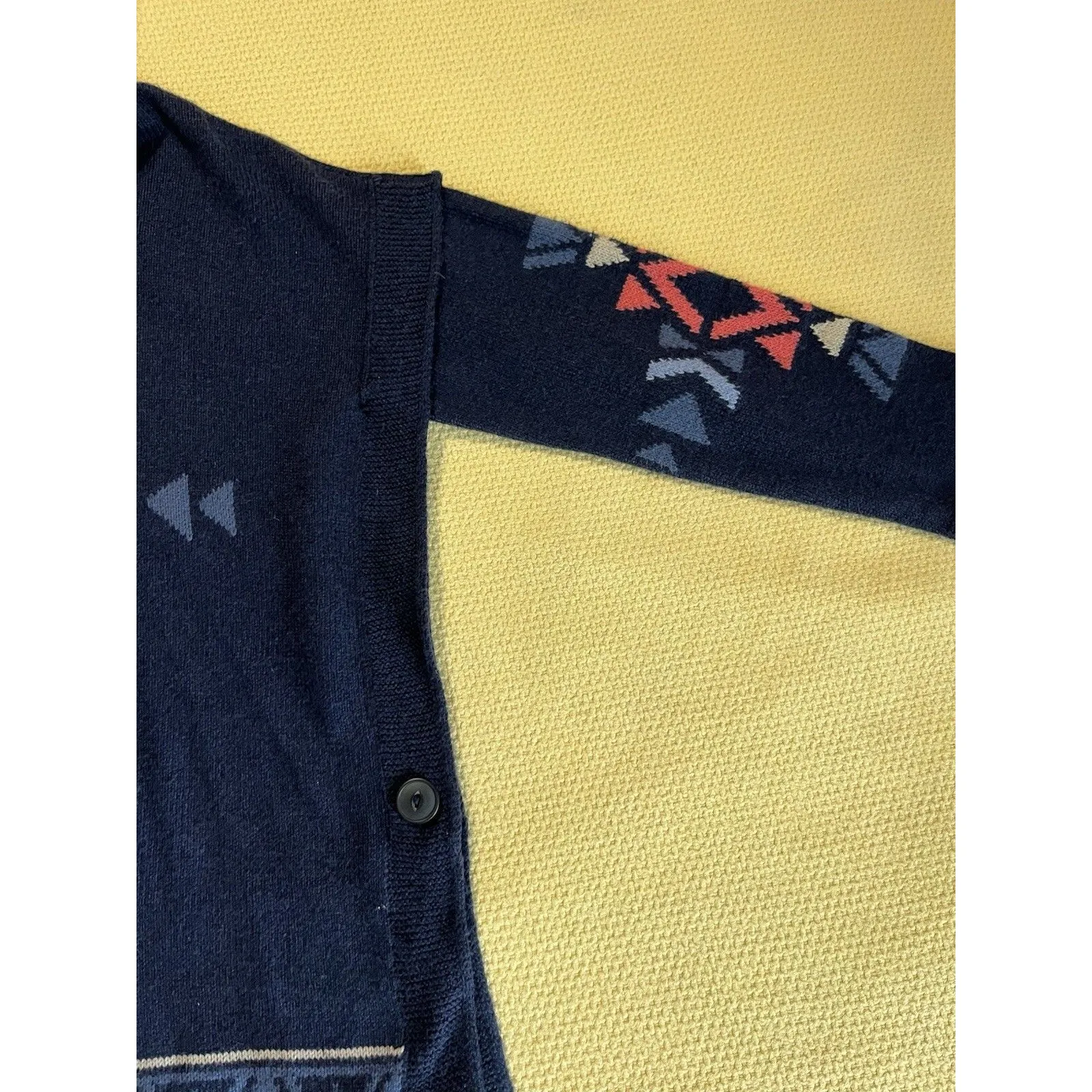 J Jill Sweater Womens OVERSIZED Small Blue AZTEC PRINT Cowl Neck Southwest - Image 5