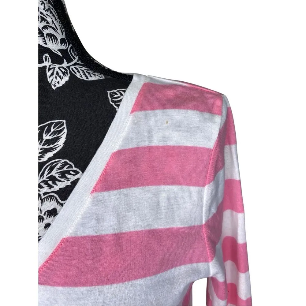 Merona The Ultimate Striped Long Sleeve T Shirt Sz Medium Everyday Preppy School - Image 5