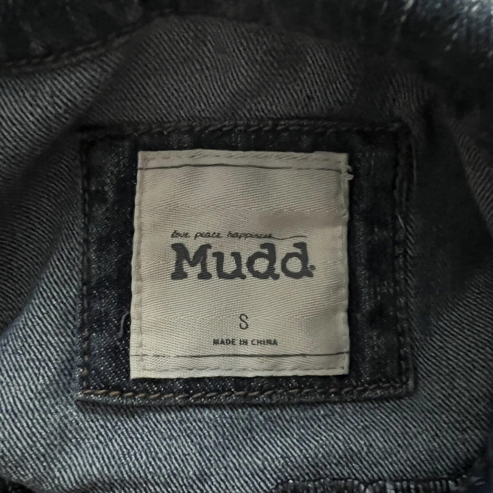 Mudd Jean Jacket Blue Button Front Flap Button‎ Pockets Slit Front Pockets - Image 5