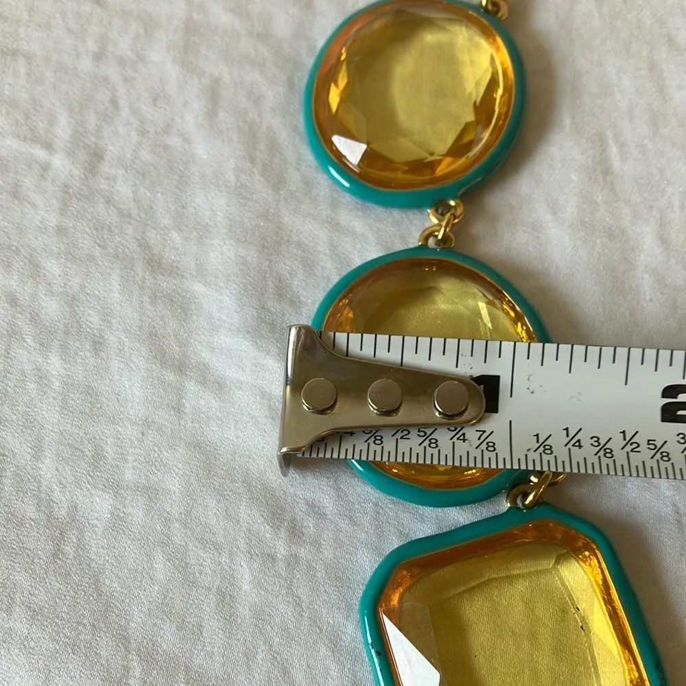 Kate Spade: Gold Tone & Teal Necklace- Statement Piece - Image 11