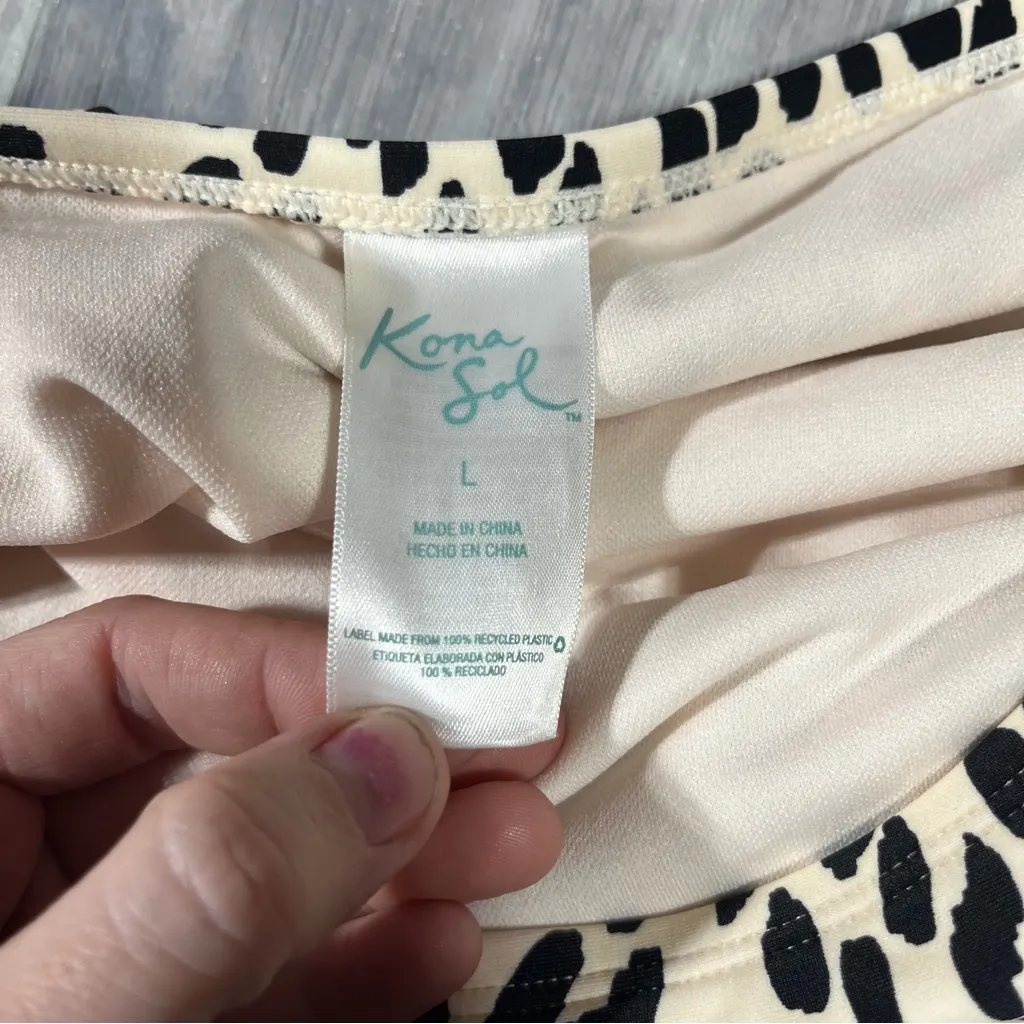Kona Sol Leopard Print High-Waisted Bikini Bottoms; NEW - Image 6