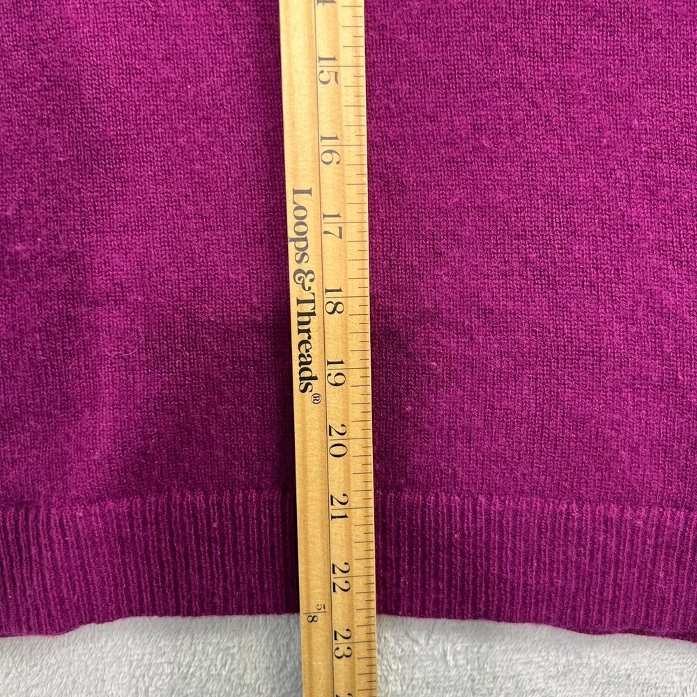 41 Hawthorn 100% Cashmere Sweater Womens Small Purple Long Sleeve Popover Preppy - Image 10