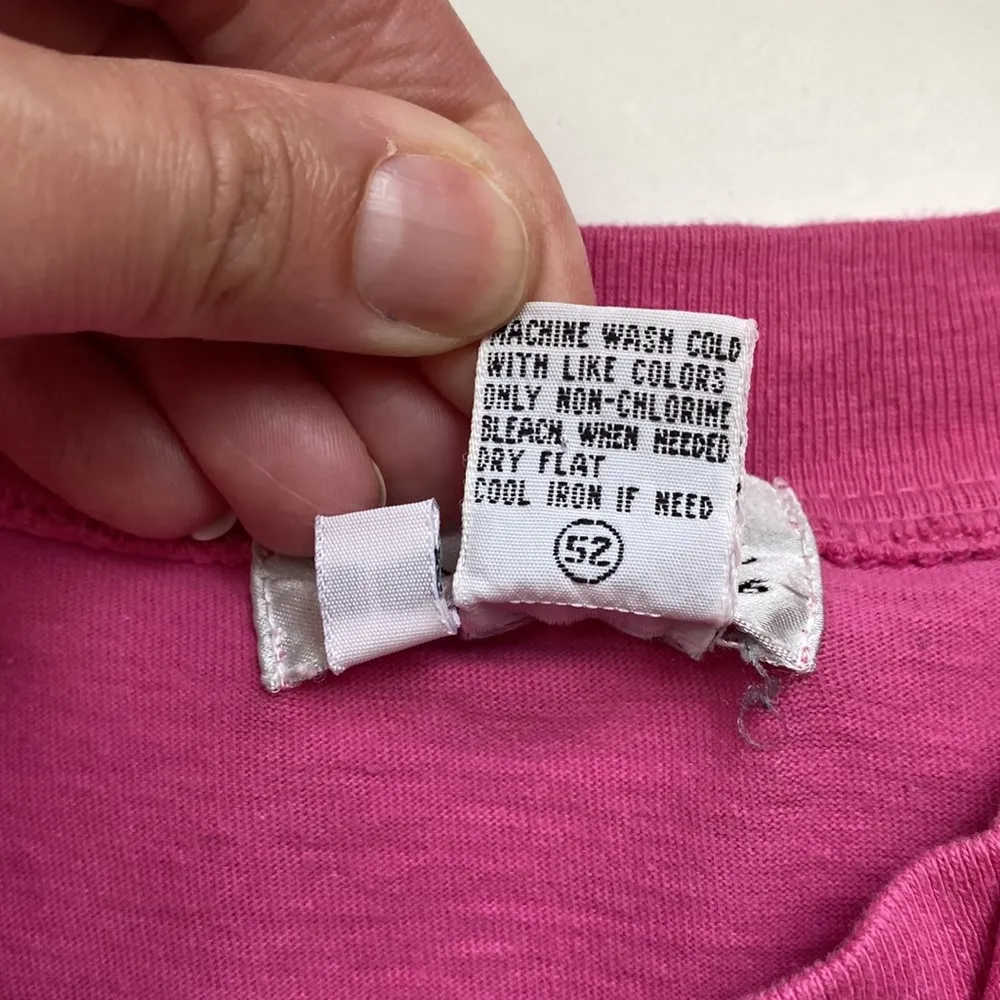 Vintage Oscar de la Renta Expressions barbiecore pink t-shirt, size large - Image 5