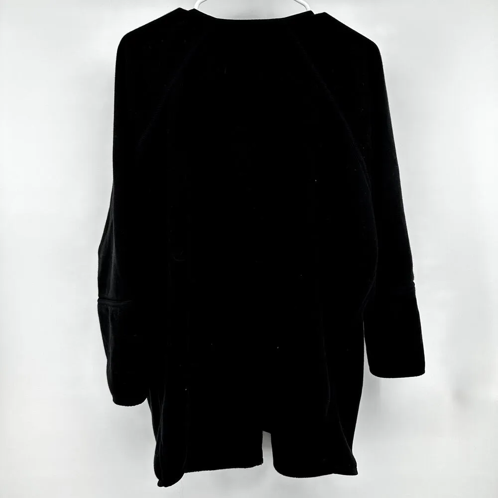 Athleta Cozy Karma Wrap Cardigan Sweater Oversized Mid Length Fleece Black S - Image 6