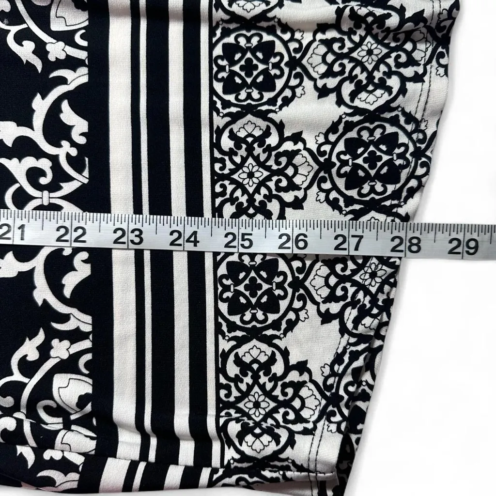 AUW Brand Sleeveless Black and White Abstract Boho Bohemian Flowy Blouse XL - Image 7