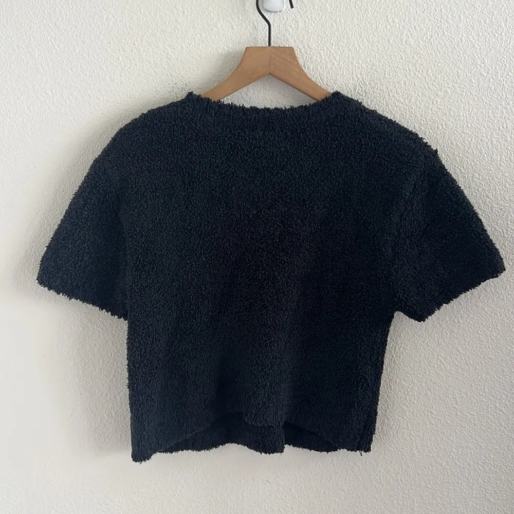 SKIMS Onyx Cozy Knit Fitted T-Shirt Tee Fuzzy Top 4X/5X - Image 3
