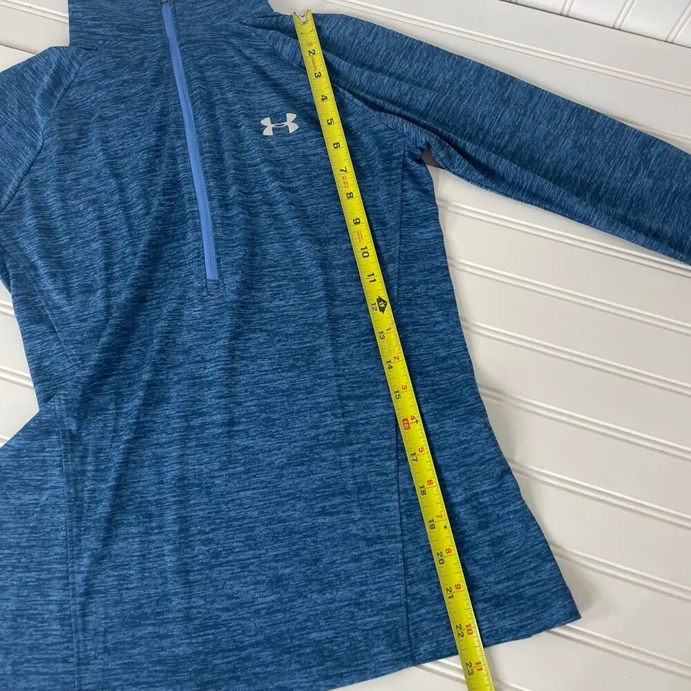 Under Armour Blue Half Zip Raglan Pullover Sweatshirt Size S - Image 11