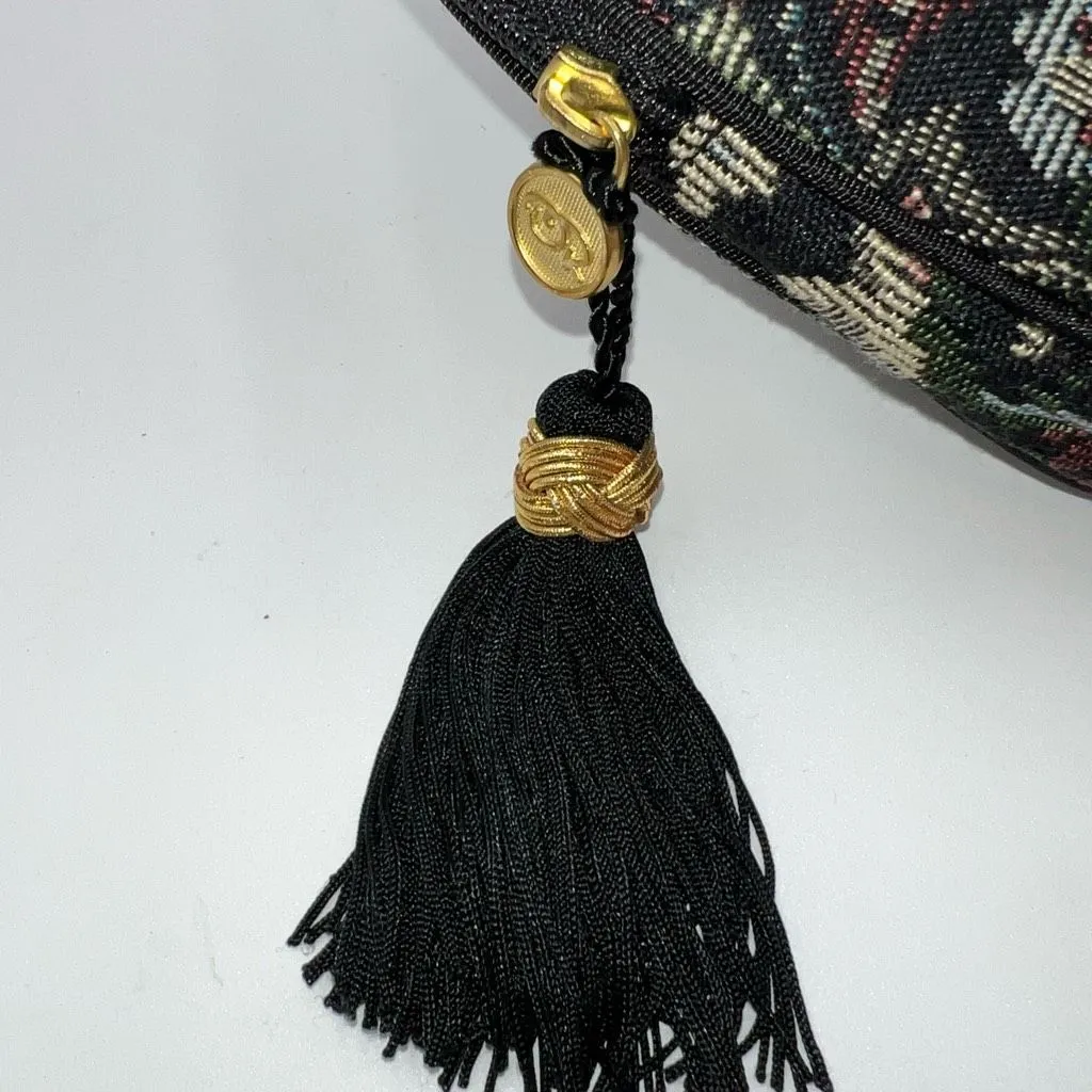 Oscar De‎ La Renta Vintage Needlepoint Pouch With hangtag and Tassel - Image 3