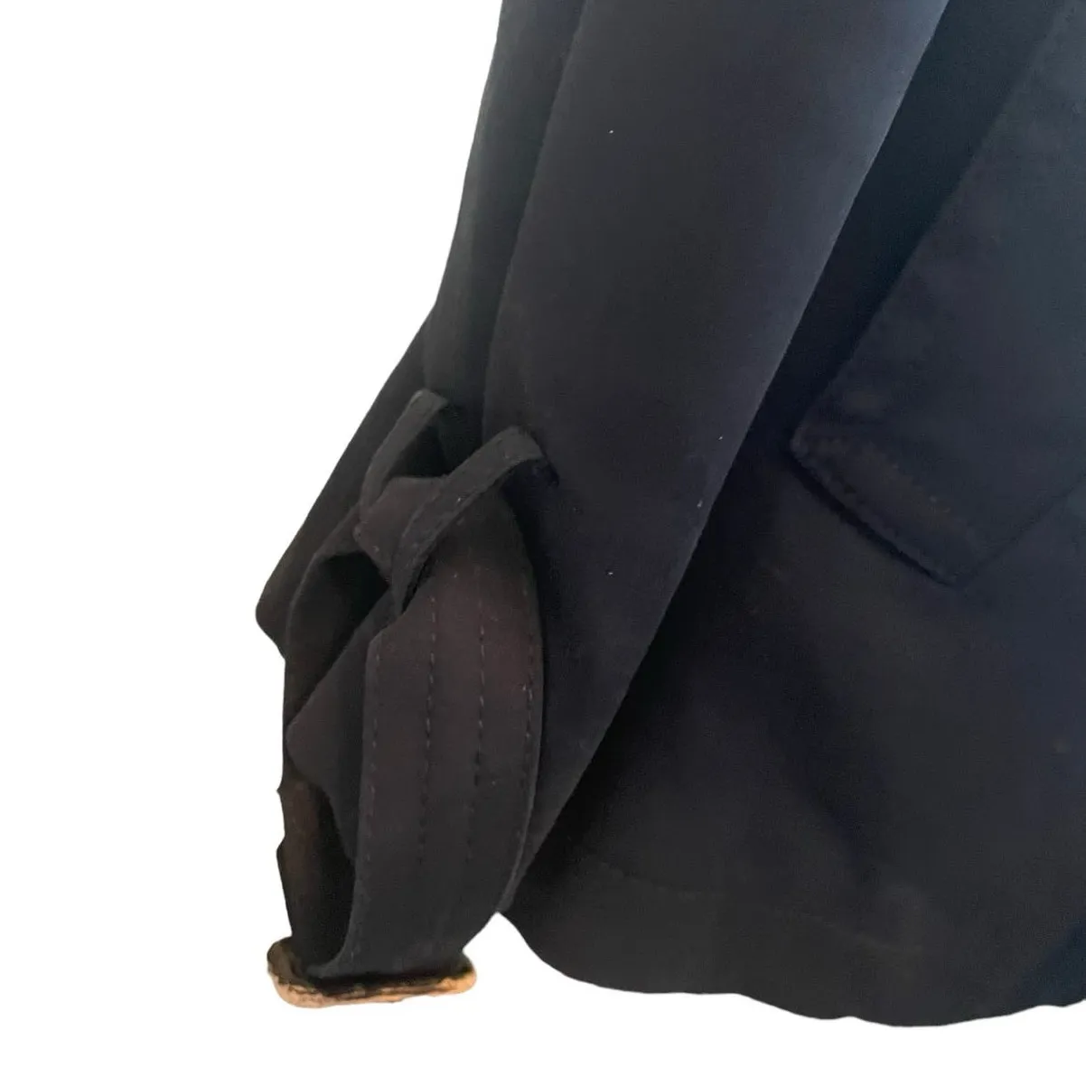 Club Monaco Women Belted Trench Coat L Navy Classic Trendy Minimal Chic Capsule‎ - Image 14