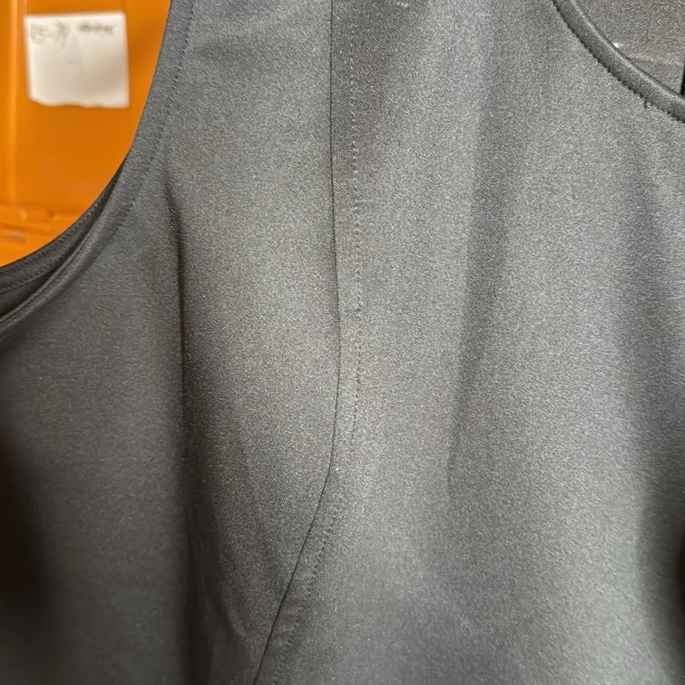 Love by Design Black Sleeveless Peplum Faux Leather Scuba Top Size 2X - Image 6