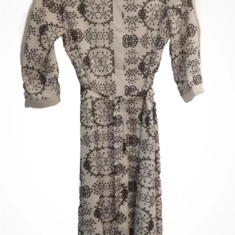 White and Black Patterned Women's Dress - Image 6