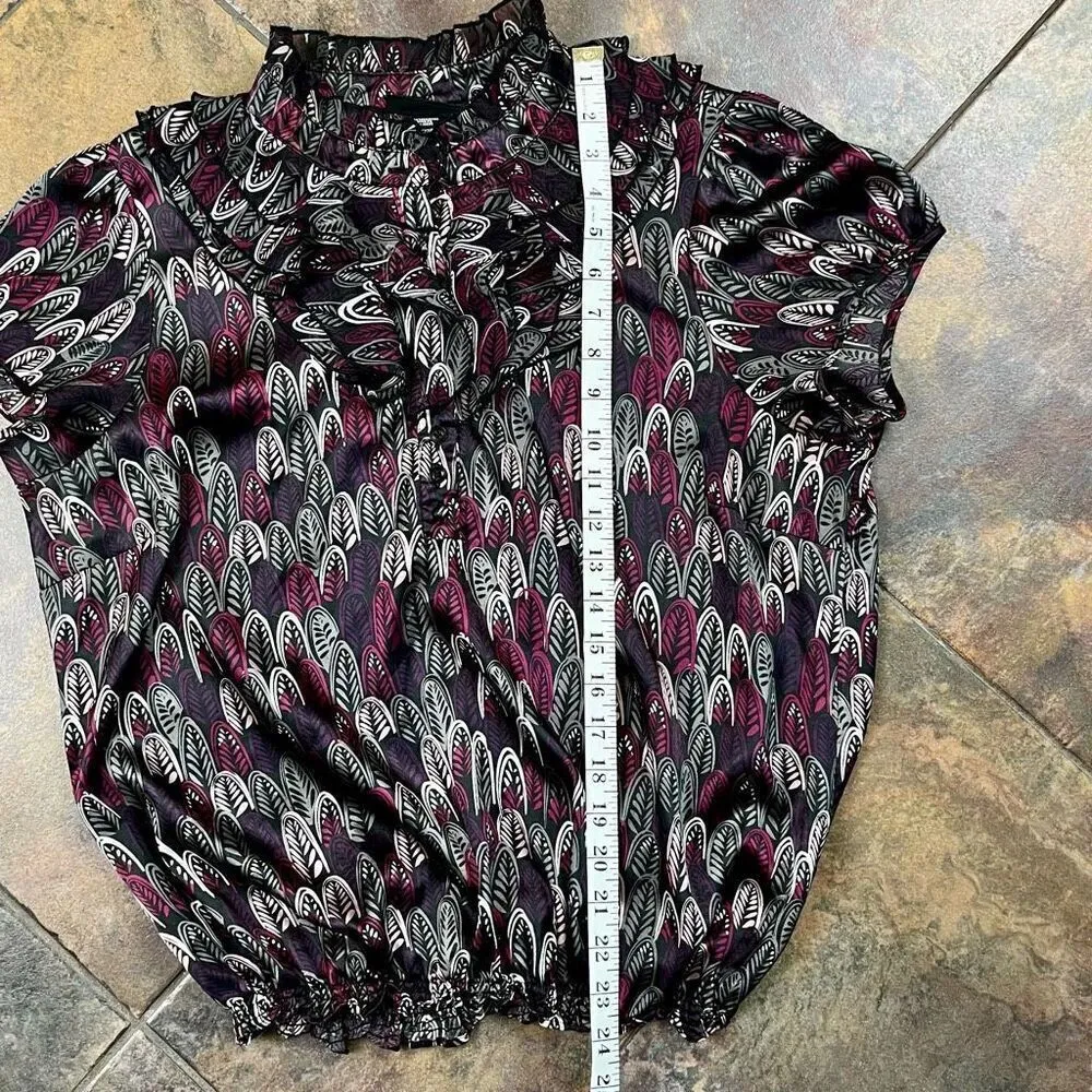 Apostrophe Feather High Neck Blouse Large - Image 5