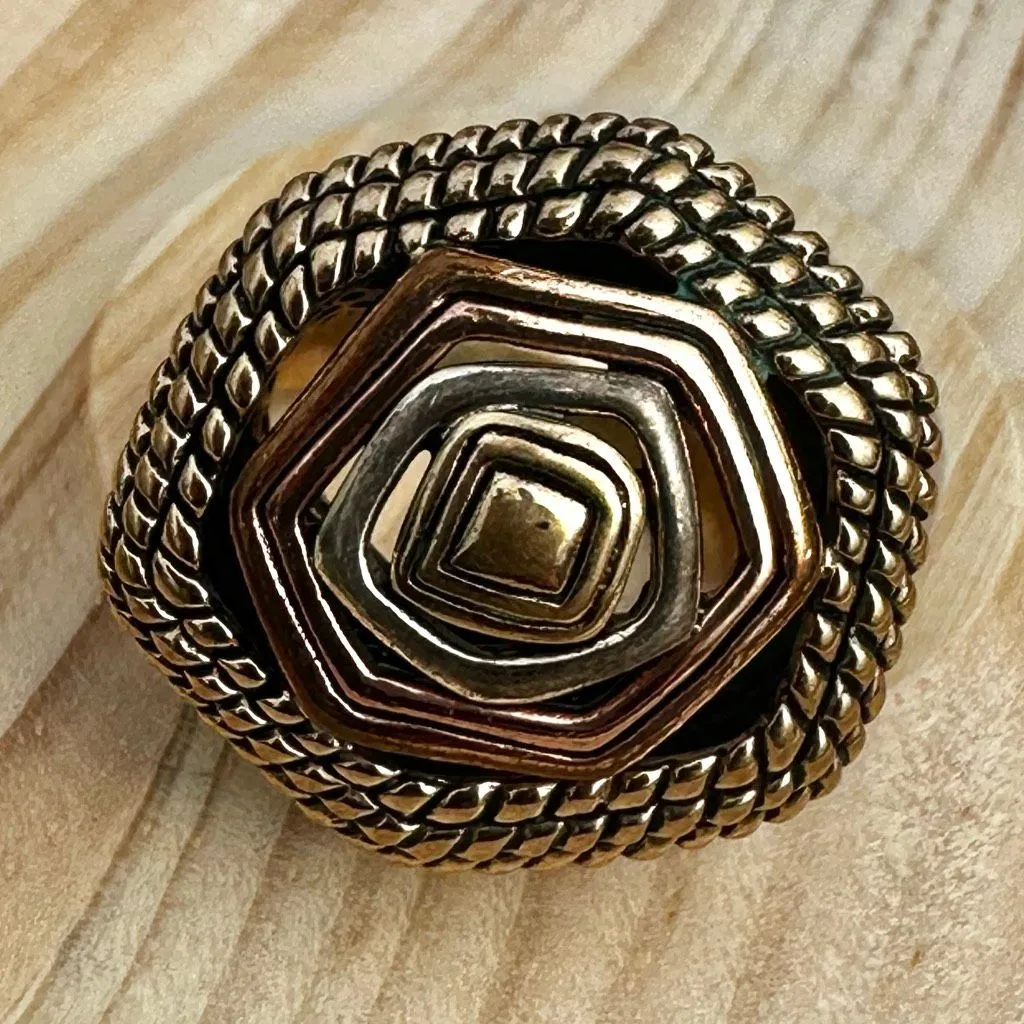 Barse Sterling Silver Mixed Metal Dome Statement Ring - Image 3