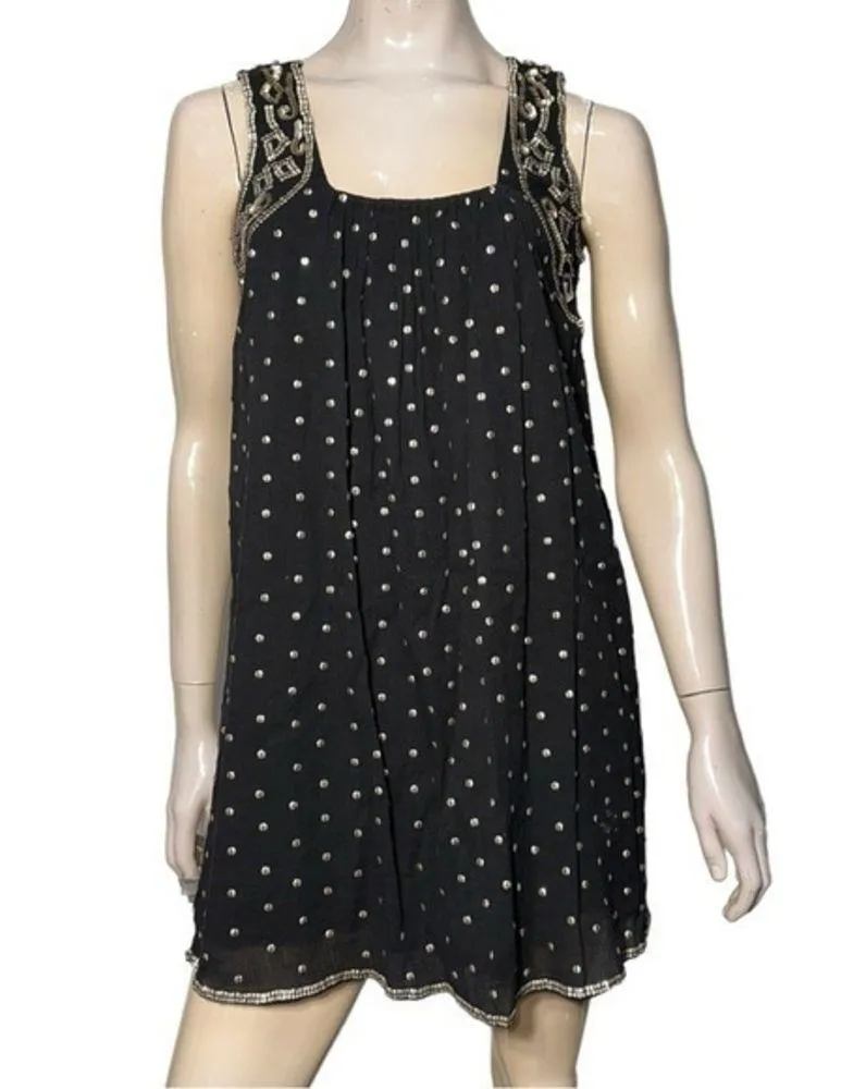 Calypso St Barth Women’s Size S Black Silver Sequin Cotton Sleeveless Tank Dress - Image 2
