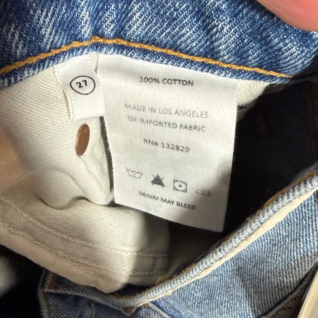 NWT GRLFRND The Sara Super High Rise Slim Straight Jeans Astoria Light Wash 27 - Image 6