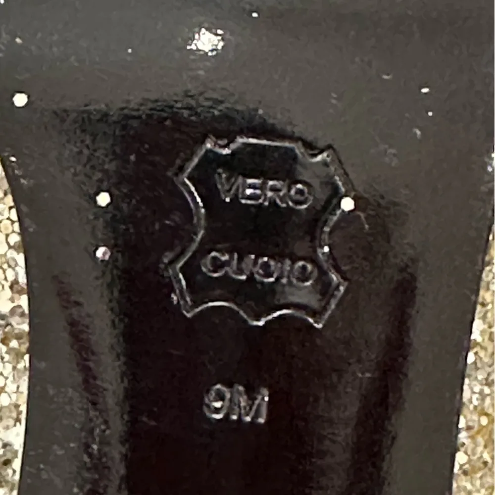 Vintage Jessica Bennett Silver Sparkly Heels Size 9 Square Toe Glam Y2K Party - Image 7