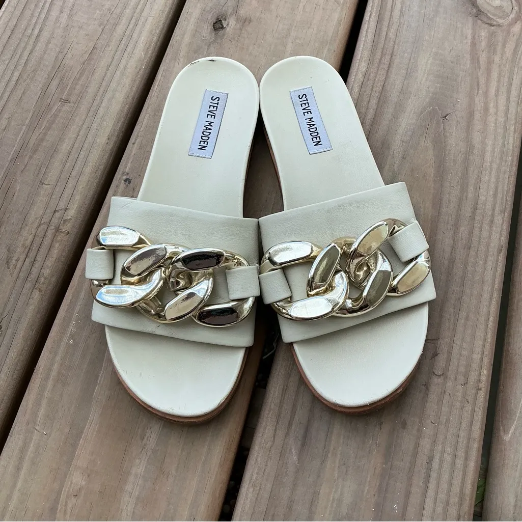 Steve Madden Gold Chain Slide Sandals🌟🌟 - Image 5