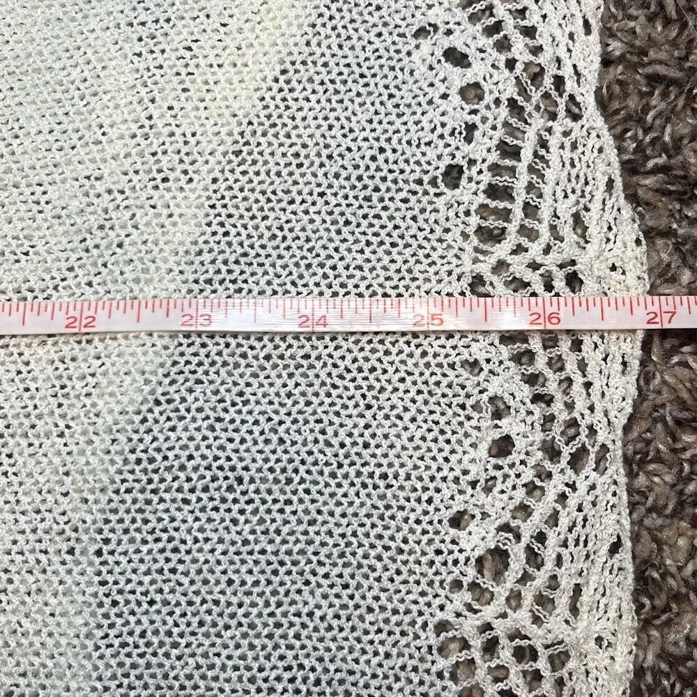 Rubbish EUC Cream Lightweight Knit Racerback Crochet Hem Tank Sz XS - Image 9