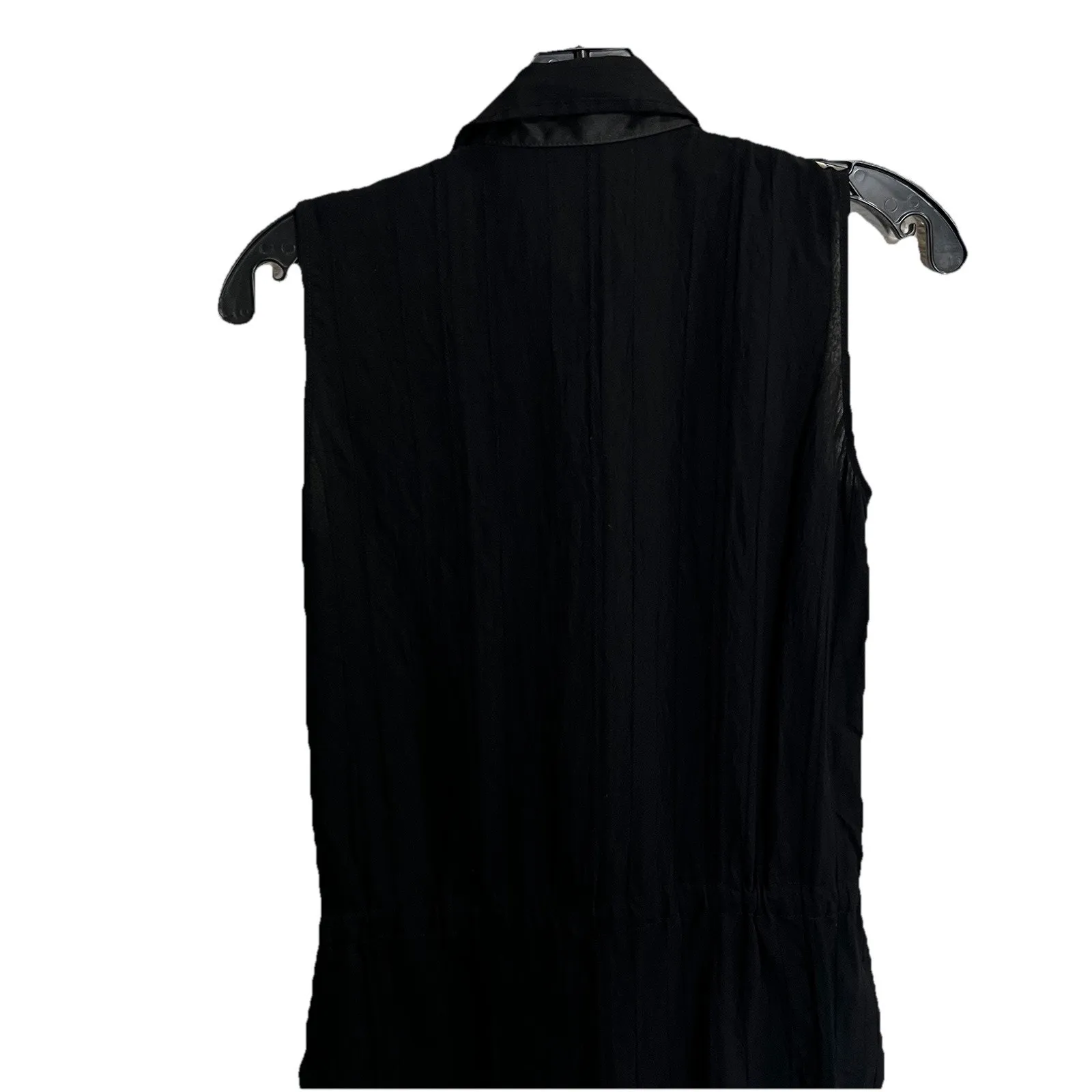 Lafayette 148 Sleeveless Blouse Size Small Black Button Down Collared Striped - Image 7