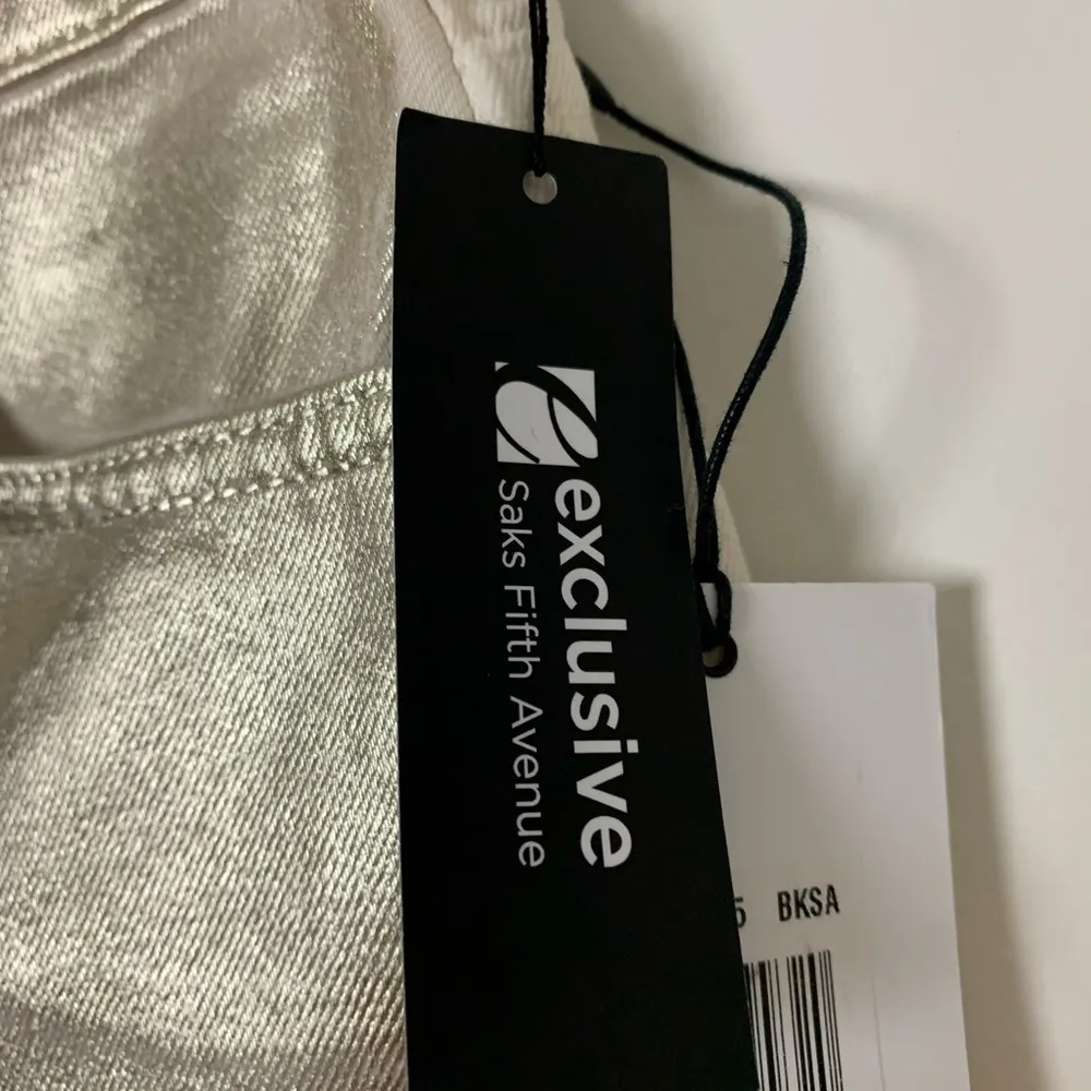 7 For All Mankind High Waist Gold Metallic Cream Shorts Size 25 - Image 8