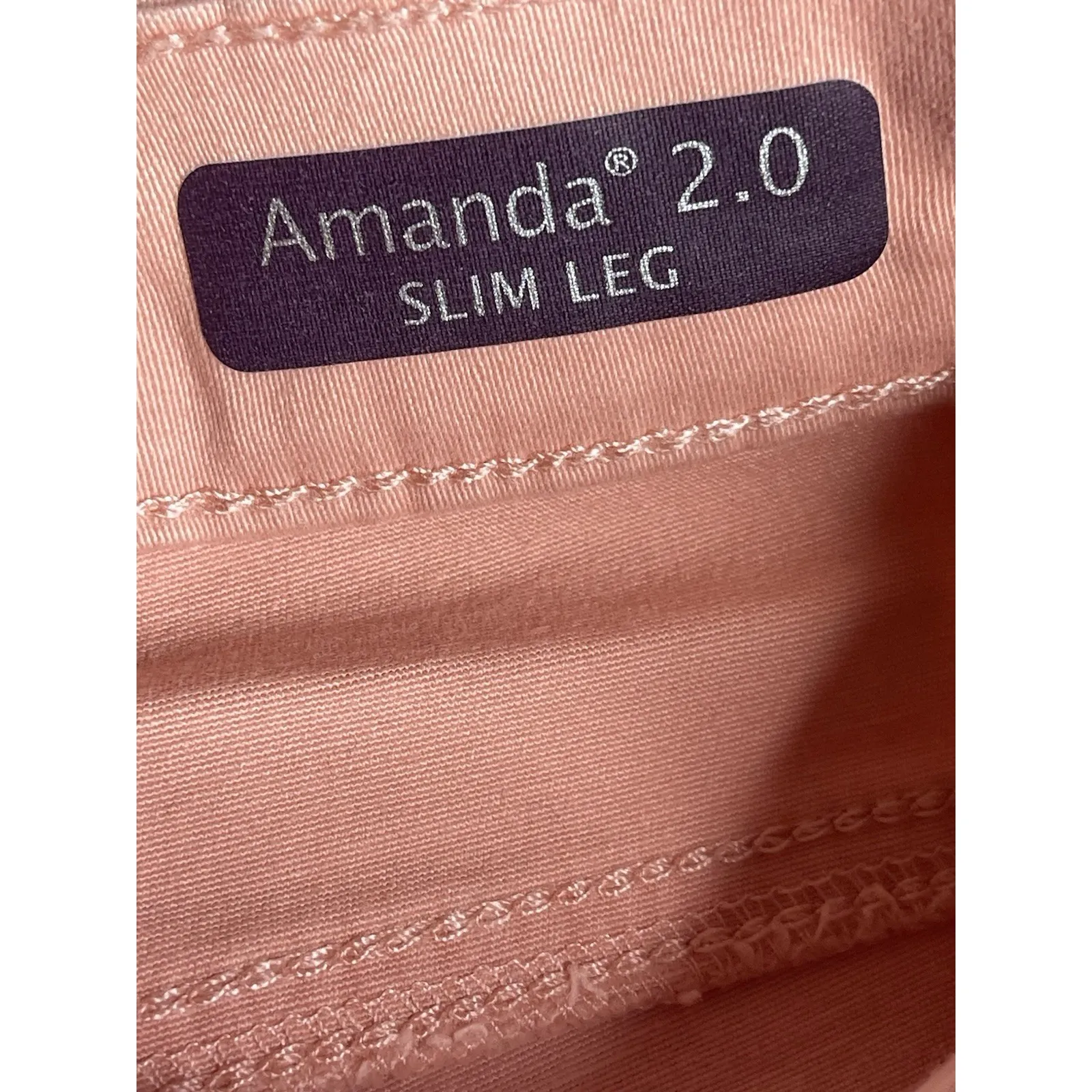 Gloria Vanderbilt Amanda Straight Leg Women's size 12 Pink Rose Denim Jeans Bag6 - Image 6