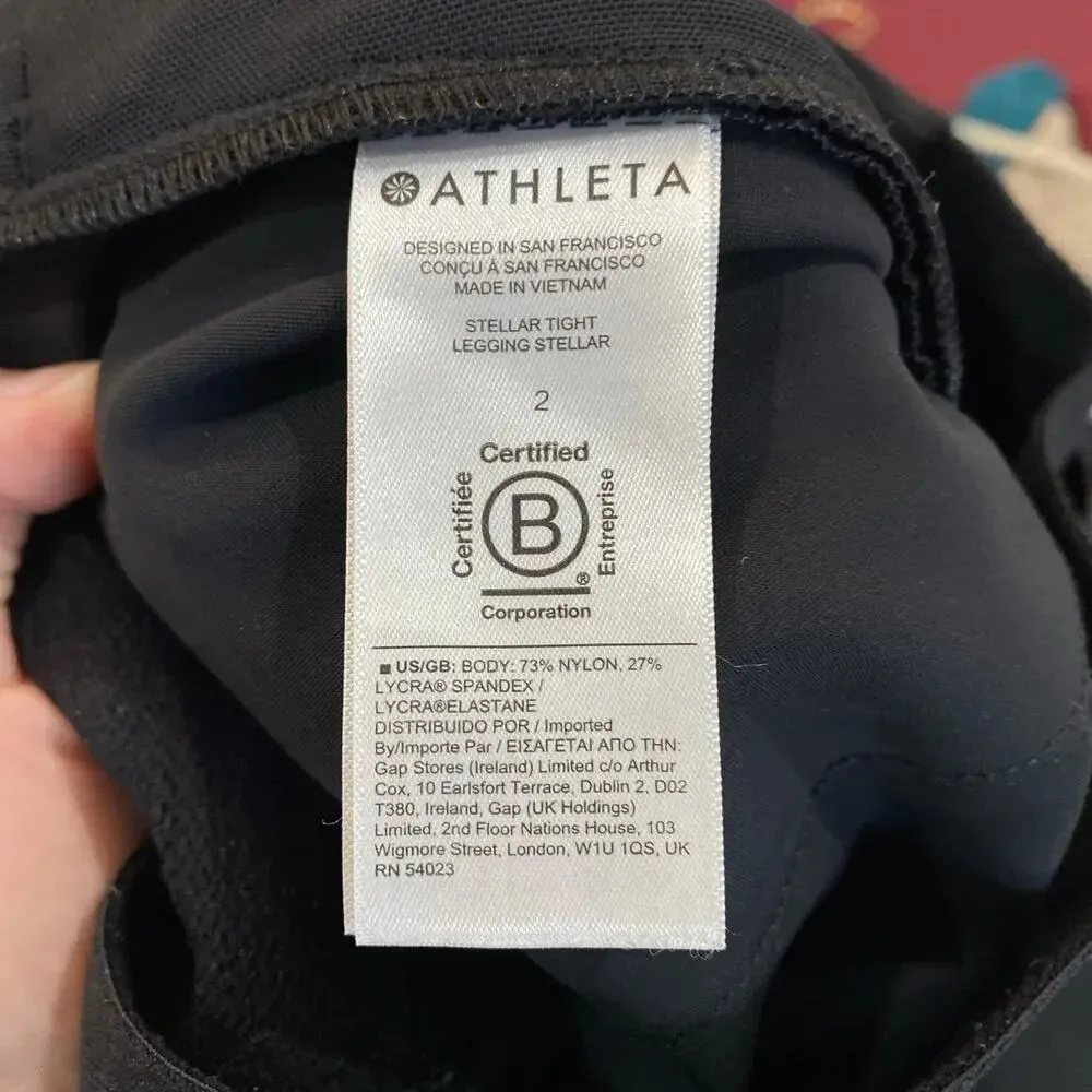 ATHLETA Pants Black Stellar Tight Commute Work Travel Zip Pockets Size 2 - Image 8