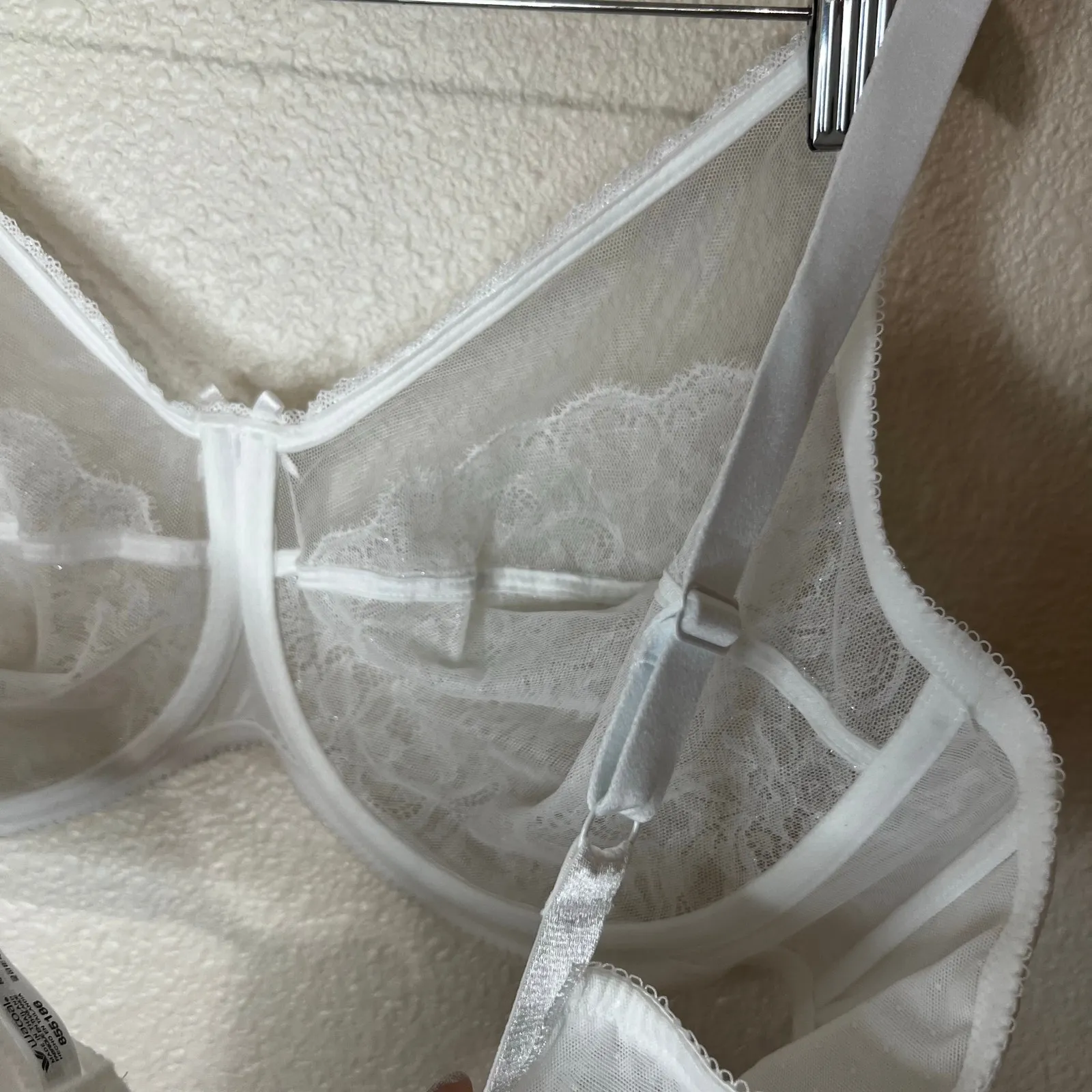 Wacoal 855186 white lace First Bloom Retro Chic Full Figure underwire bra 42DD - Image 6