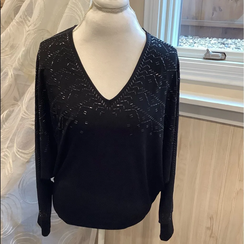 VERY DRESSY BEADED TOP 🌹🌹🌹 Black Size M - Image 2