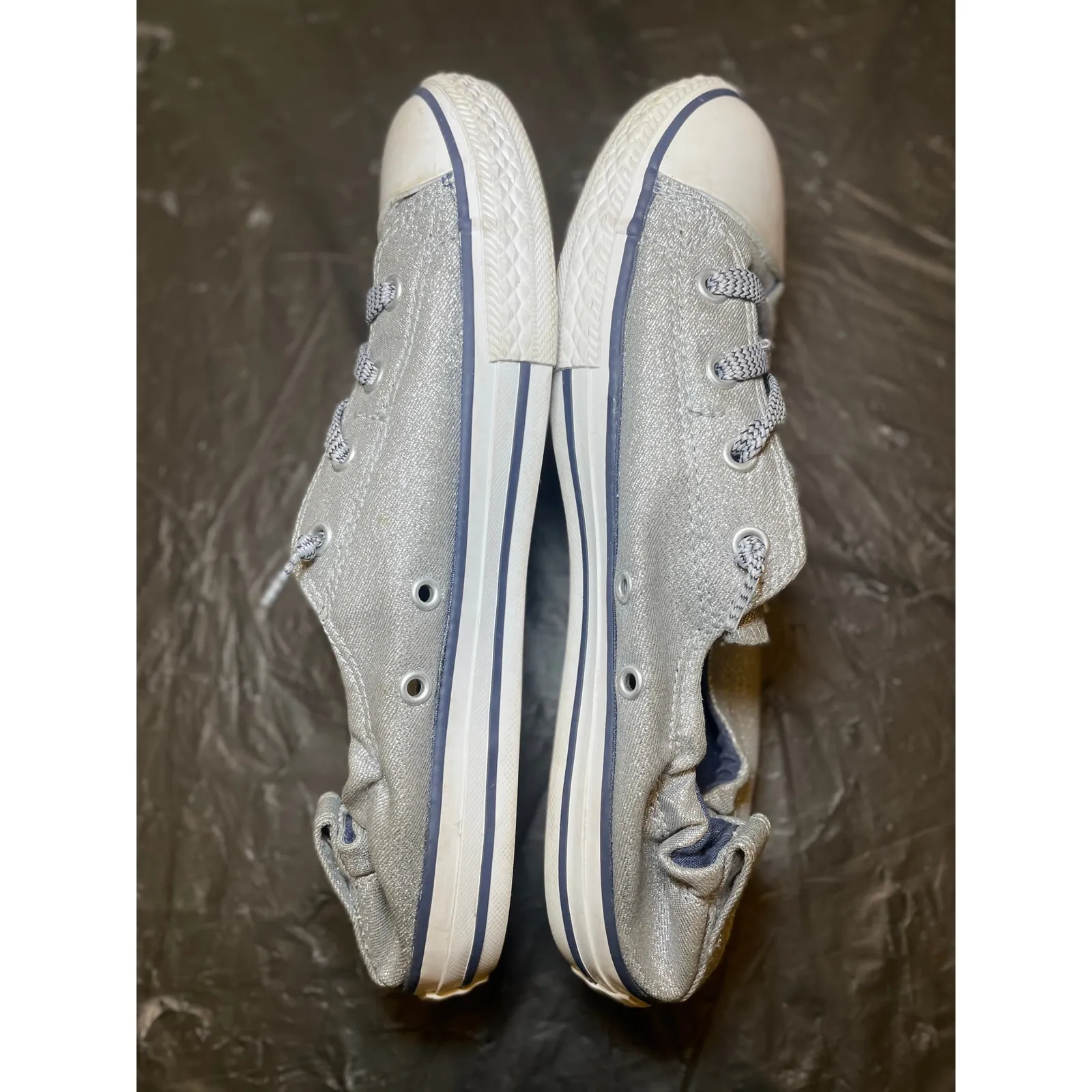 Converse All Stars Shoreline Slip-On Sneakers - Women Size 6 - Silver Metallic - Image 4