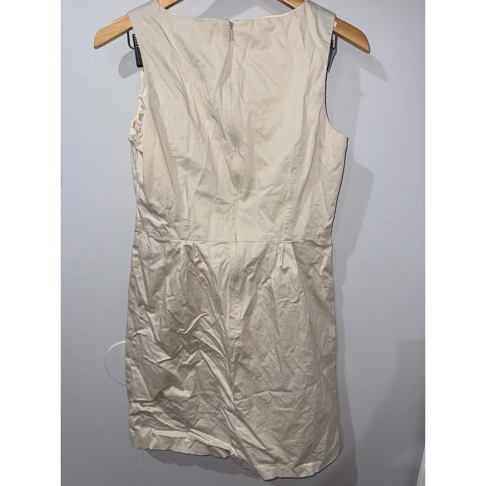 Brooks Brothers Beige Sleeveless Dress Women's Sz 10 Stretch R - Image 2