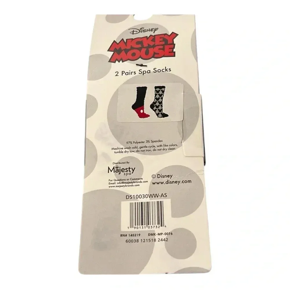 🆕 Mickey Mouse Spa Socks - Black and Red NWT - Image 3