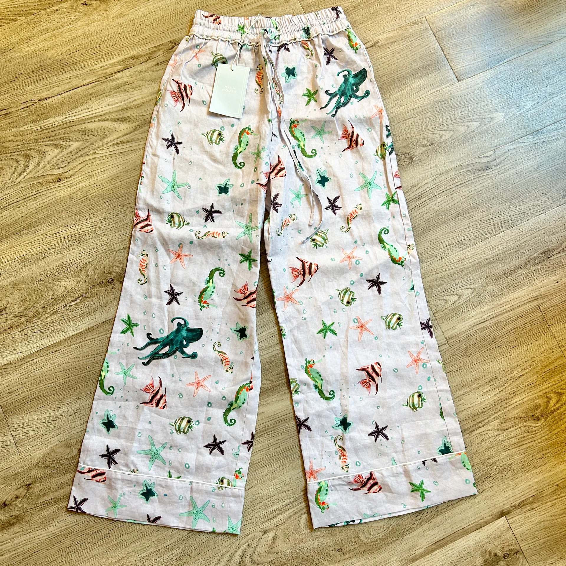 The Skylar 100% Linen Pants in Sea Creatures Size XS NWT - Image 2