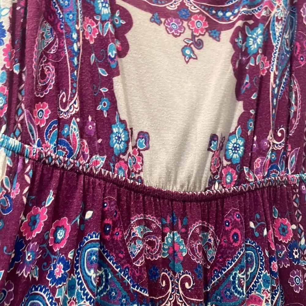 Full tilt printed summer dress paisley in purple size S casual - Image 7