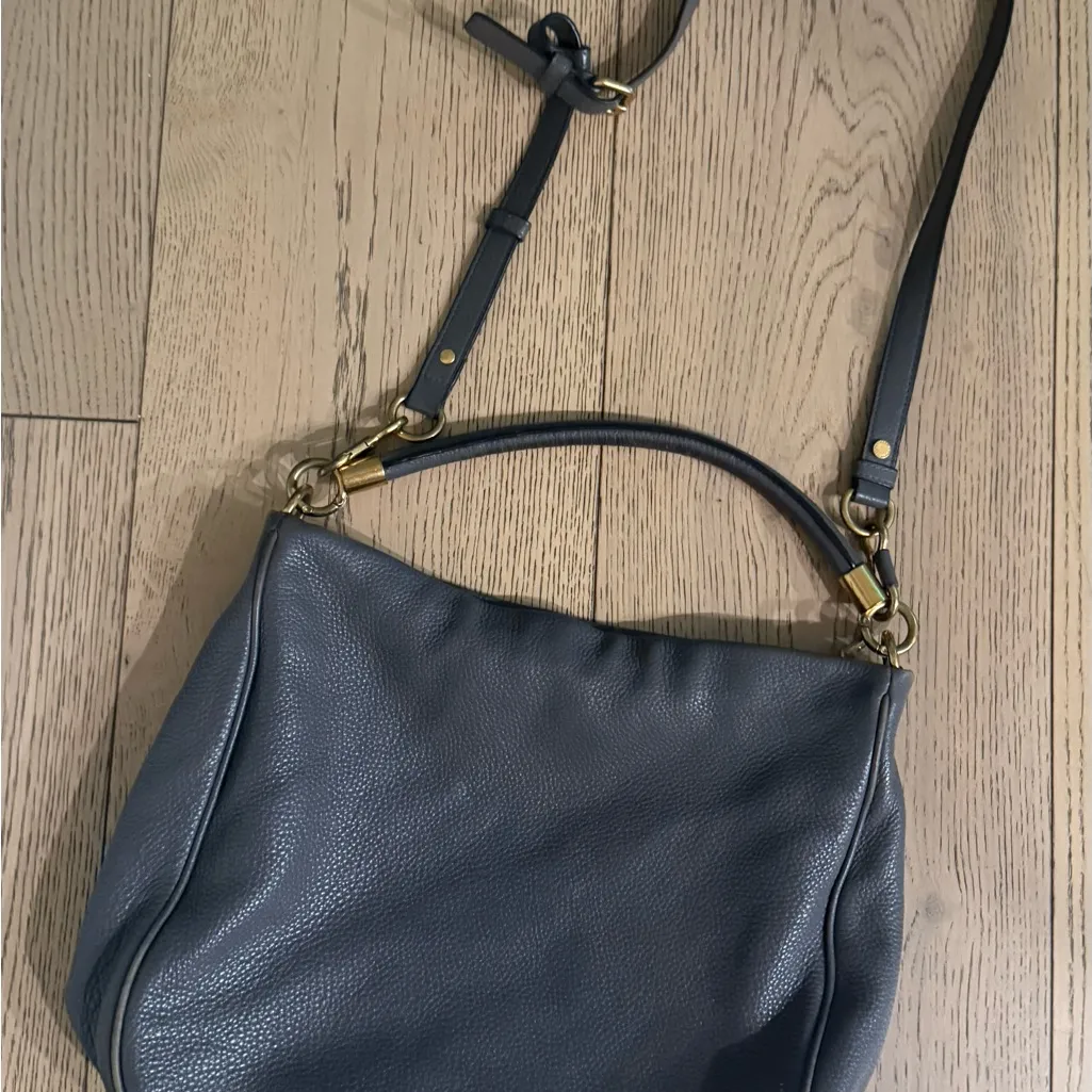 MARC JACOBS Too Hot to Handle GRAY Leather Hobo Shoulder Handbag Tote Carryall - Image 5