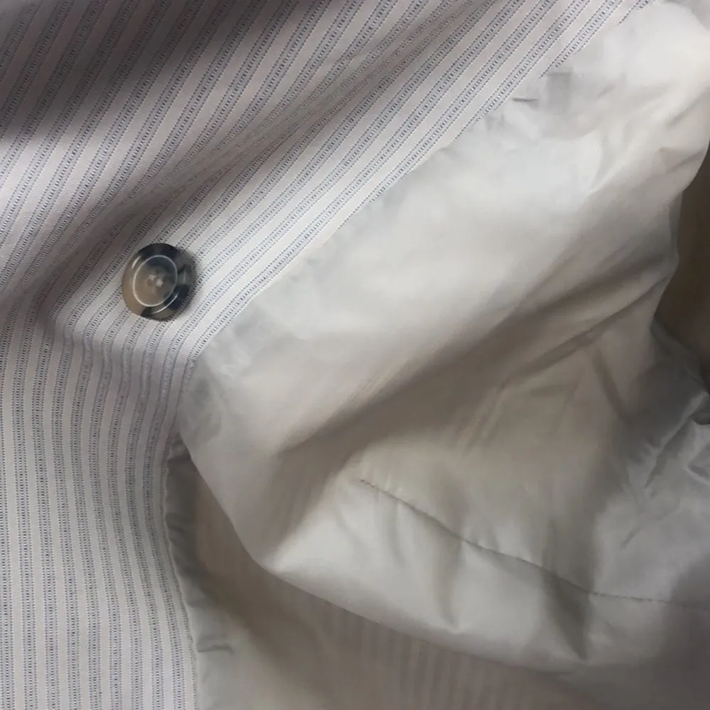 Liz Claiborne cotton beige striped double breasted pea coat - Image 4