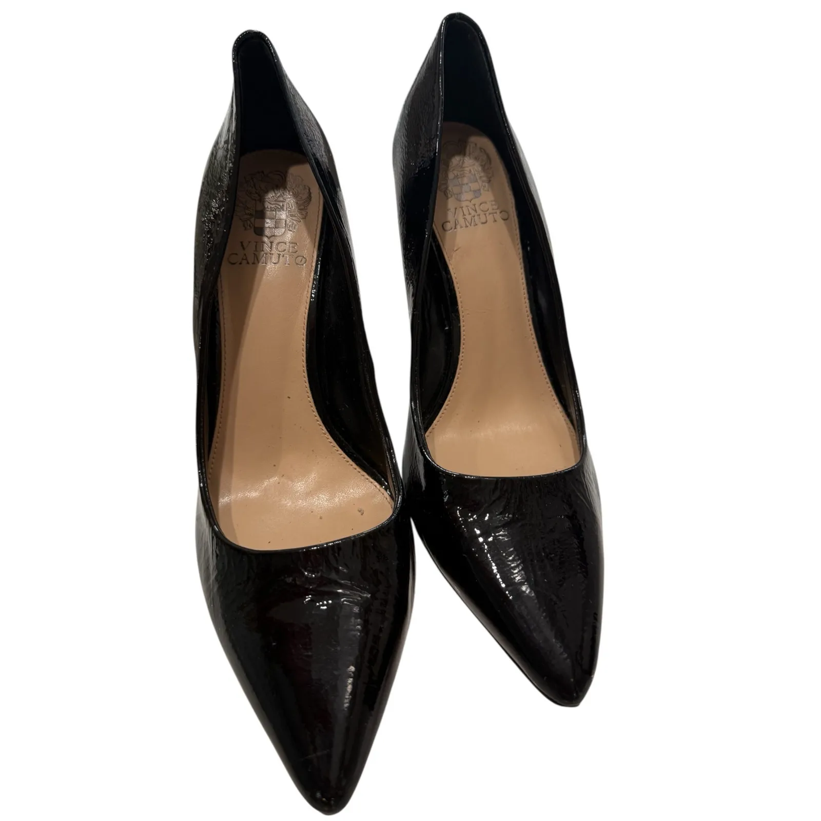 Vince Camuto Black Patent Leather Pointed Toe Heels Size 9M - Image 6