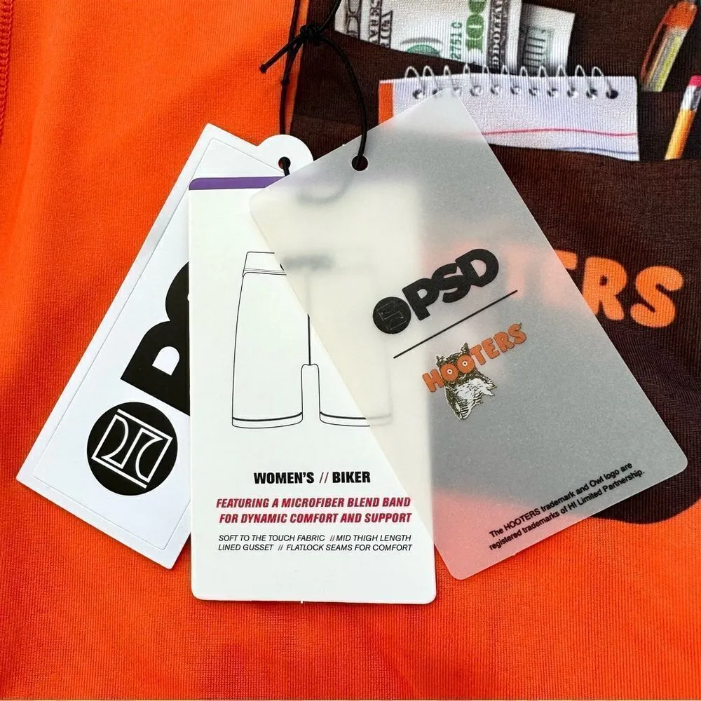 🆕Hooters Logo Orange Waitress Uniform Biker Shorts - Image 5