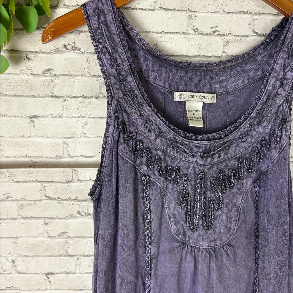 Vintage Whimsigoth 90’s Purple Mineral Dye Sleeveless Dress Size M - Image 4