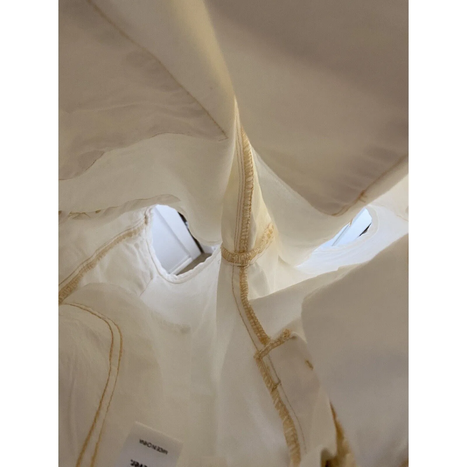 PacSun Womens Shorts Sz S‎ Boy Fit Cargo Shorts Off White Denim Pockets - Image 11