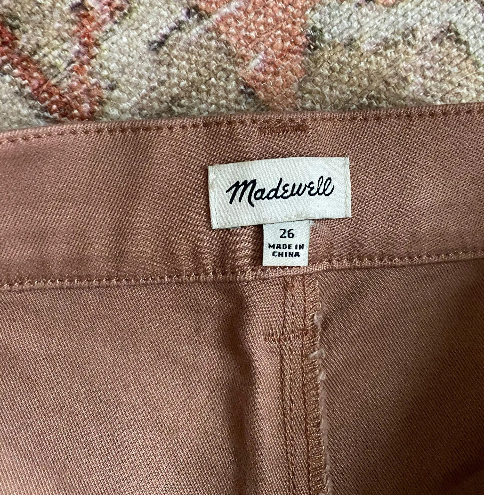 NWOT High Rise Twill Raw Hem Shorts Dusty Rose/Blush - Image 8