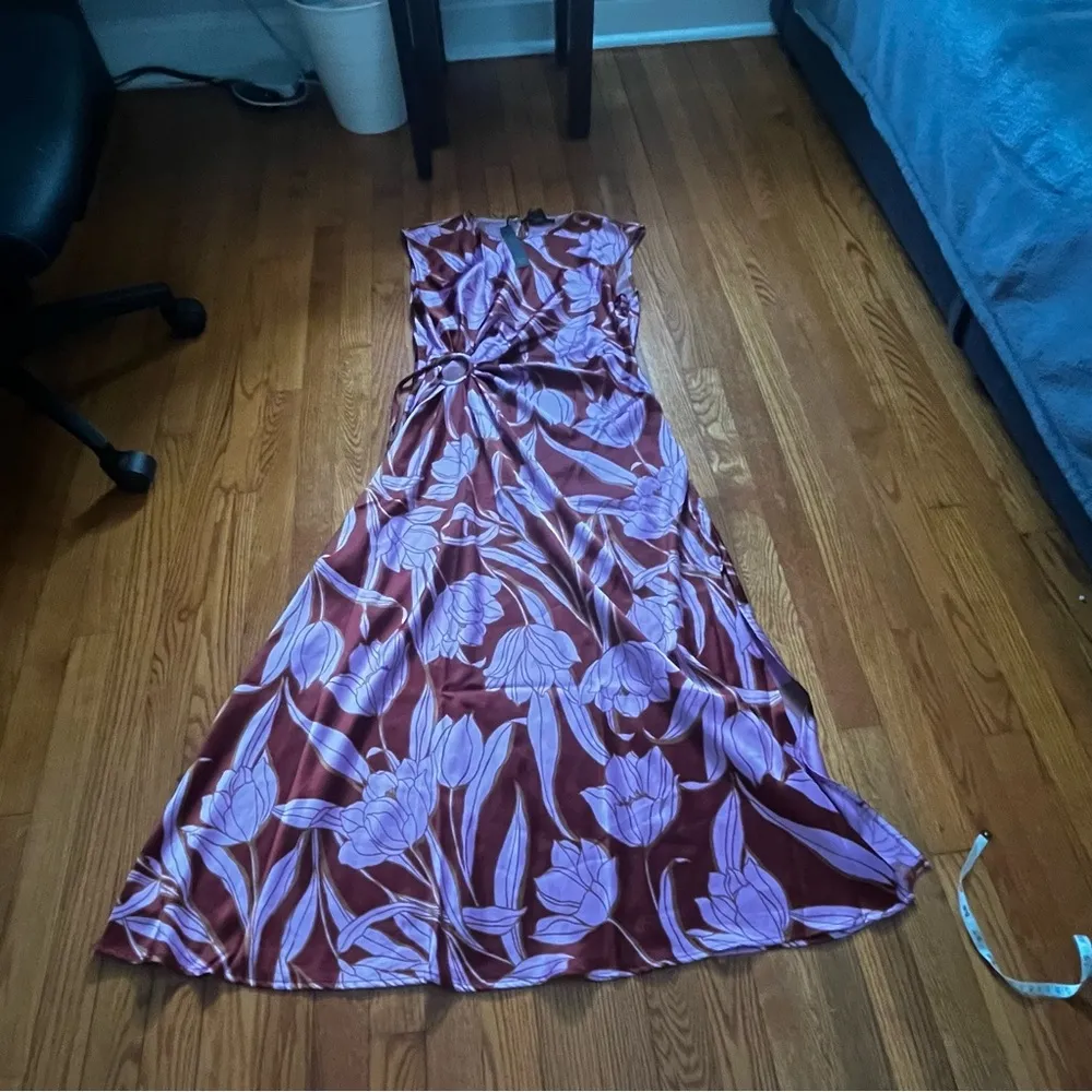 House of Harlow 1960 floral midi dress size large new Brown - Image 2