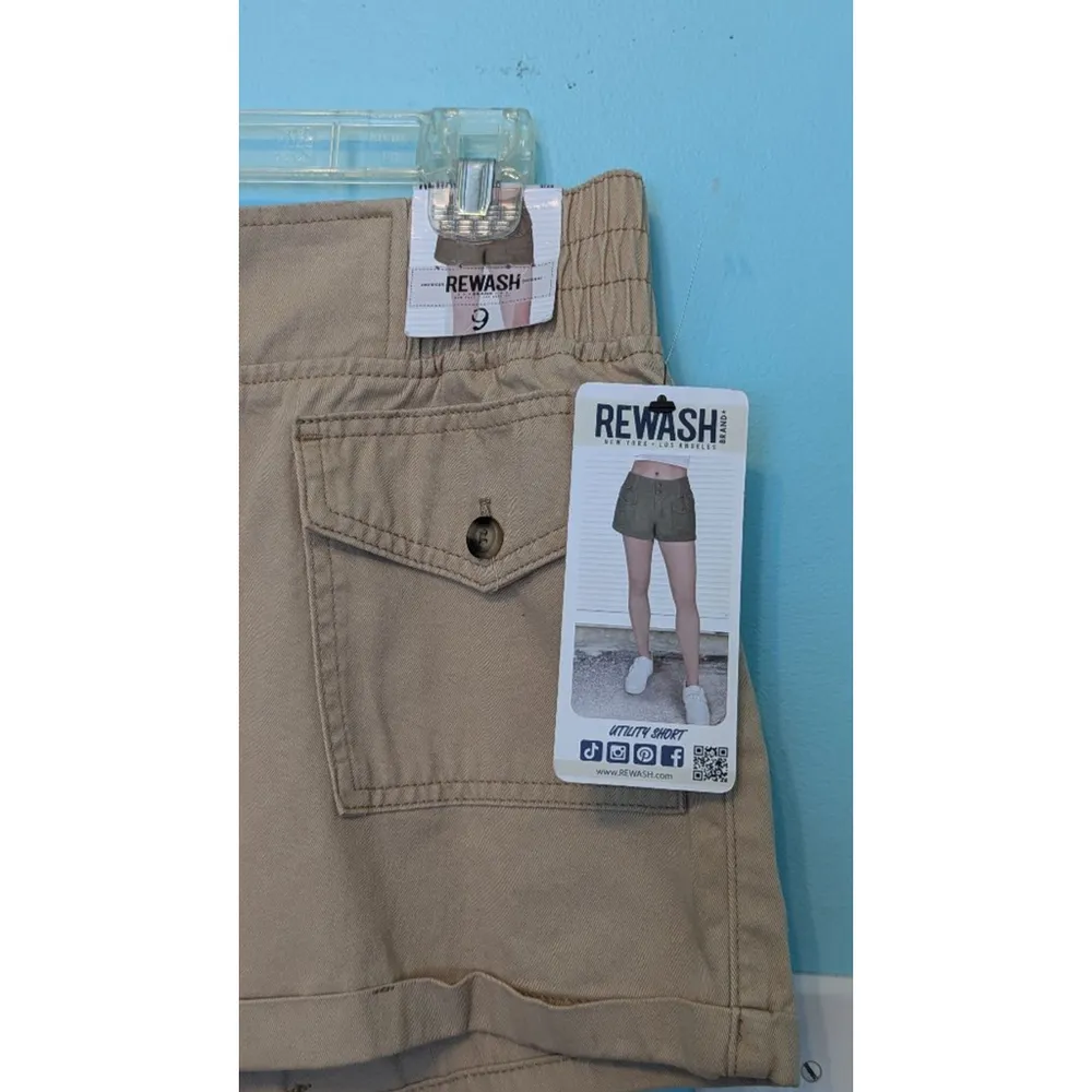 Women's Rewash Utility Shorts, Size 9, Khaki - Image 3