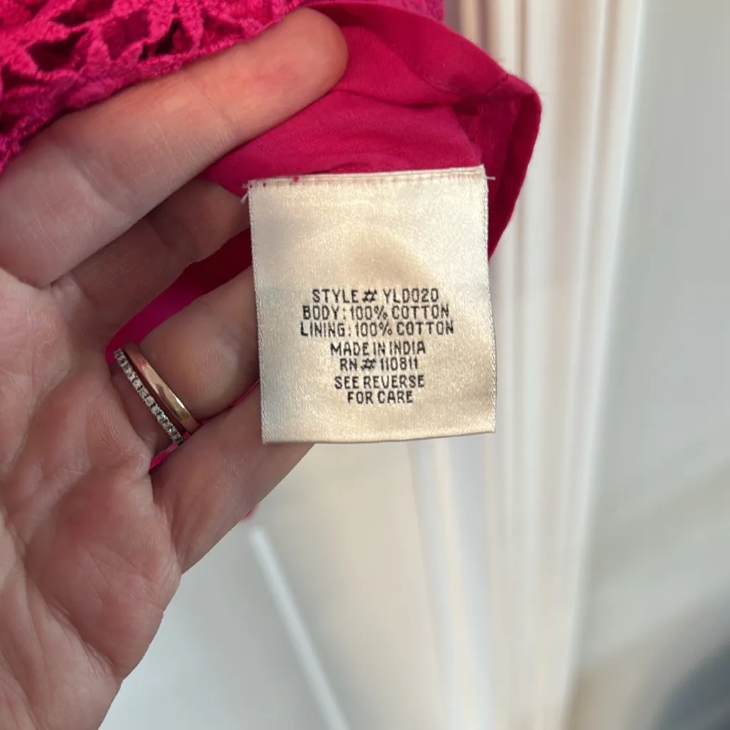 NWT Yoana Baraschi Pink Floral Eyelet Dress‎ - 6 - Image 8