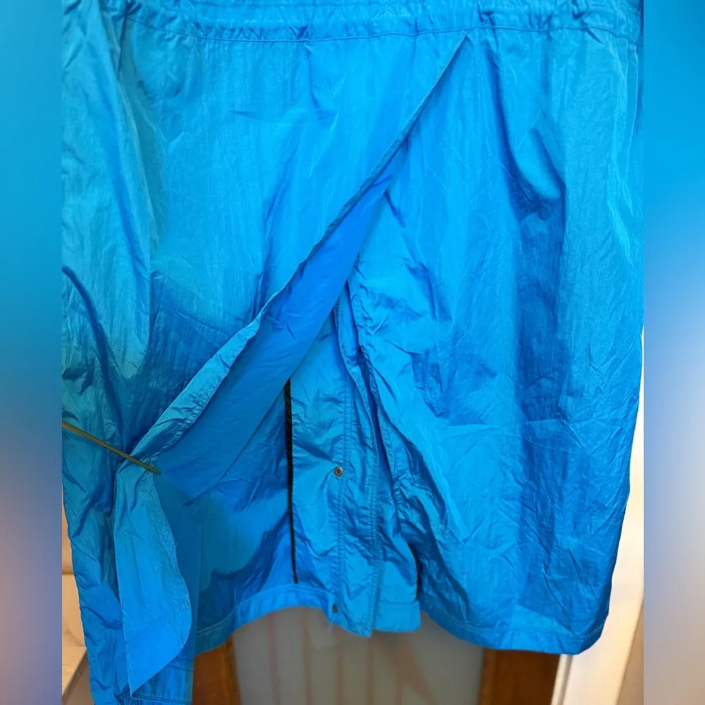 Avec Les Filles Aqua Oversized Nylon Rain Anorak Jacket Coat Large - Image 9