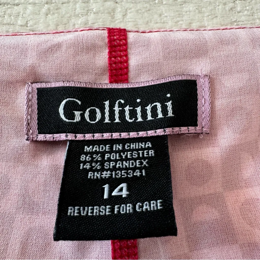 Golftini Possibilities Side Pleat Golf Skort NWT size 14 Red & Pink‎ Skirt Pink - Image 4