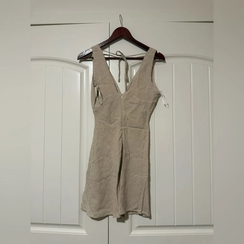 Princess Polly linen blend Cream Sleeveless Dress - Image 5