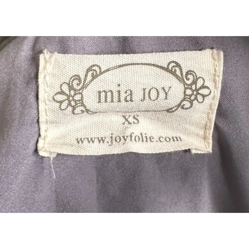 Joyfolie Mia Joy Tiered Boho Maxi Dress Flowy Vtg Inspired Hippie Gray Silver XS - Image 8