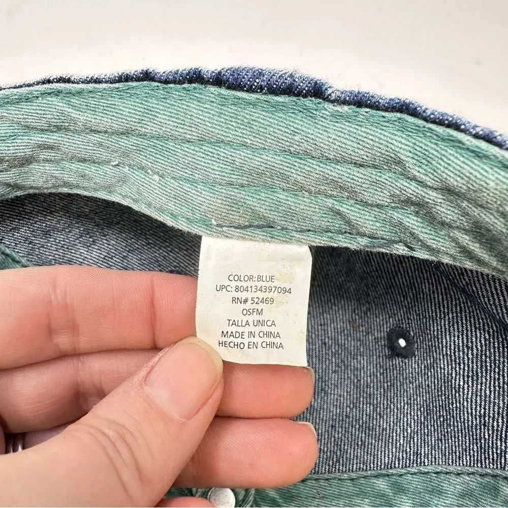 Wander Lust Jean Embroidered Adjustable‎ Hat Blue 8" - Image 7