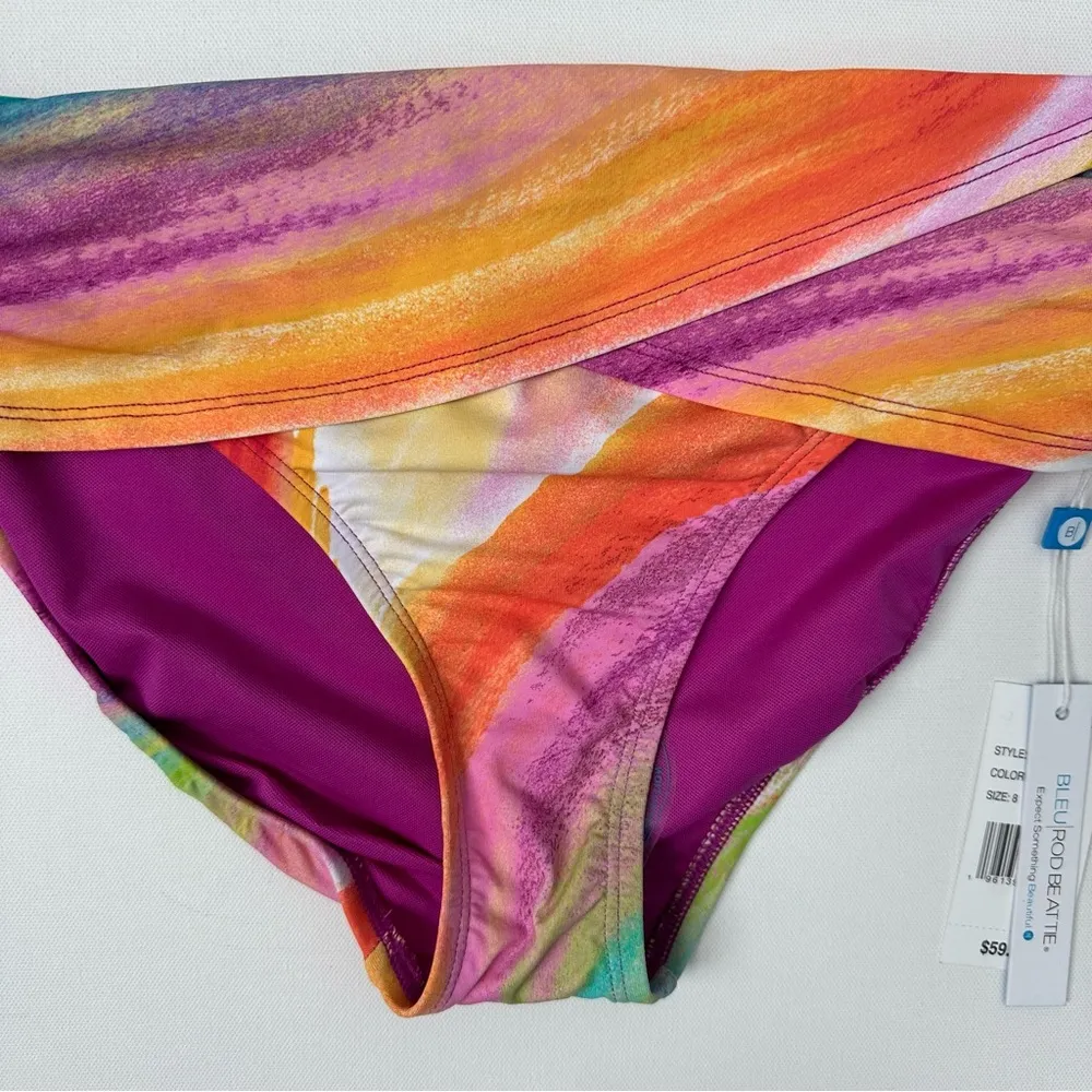 BLEU BY ROD BEATTIE Women's Splash Out High-Neck Tankini Swimsuit Size 8 - Image 10